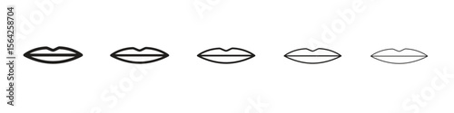 Thin lips icon design symbol collection for graphic design. EPS 10