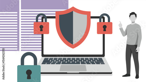 Understanding cybersecurity: protecting data with shield, locks, and expert guidance online security