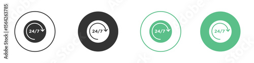 24 7 icon symbol illustration doodle set. EPS10