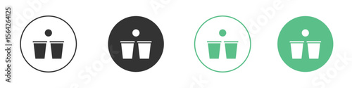 Beer pong icon symbol illustration doodle set. EPS10