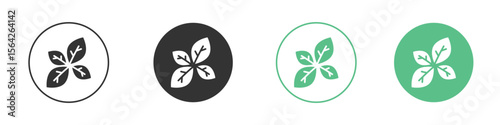 Basil icon symbol illustration doodle set. EPS10