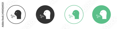 Breath icon symbol illustration doodle set. EPS10