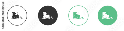 Bulldozer icon symbol illustration doodle set. EPS10