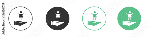 Child custody icon symbol illustration doodle set. EPS10