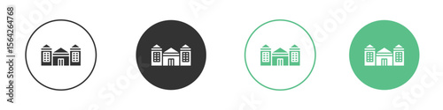City hall icon symbol illustration doodle set. EPS10