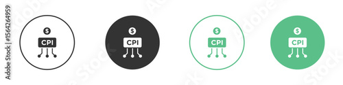 Consumer prices index icon symbol illustration doodle set. EPS10