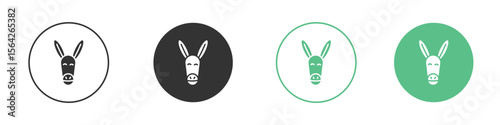 Donkey icon symbol illustration doodle set. EPS10