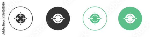 Gun target icon symbol illustration doodle set. EPS10
