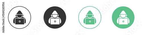 Hacker icon symbol illustration doodle set. EPS10