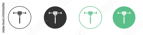 Hydraulic breaker icon symbol illustration doodle set. EPS10