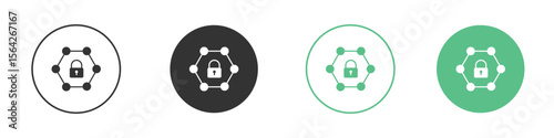 Private network icon symbol illustration doodle set. EPS10