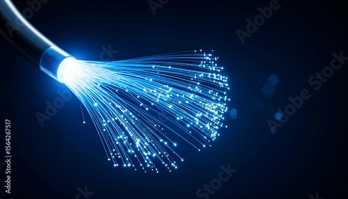 Glowing Fiber Optic Cable: High-Speed Data Transmission