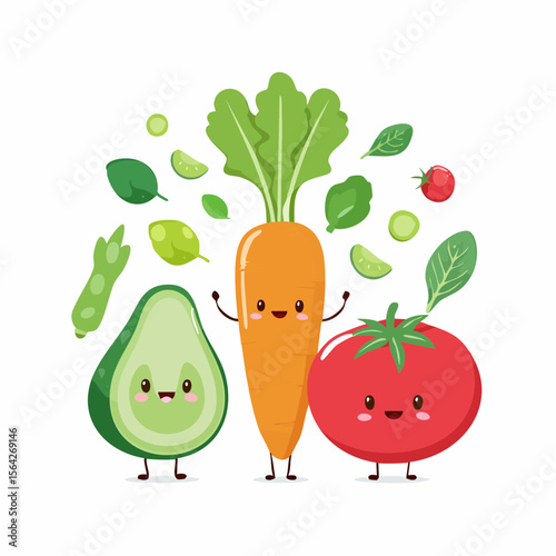 かわいい野菜のキャラクター