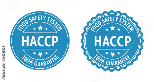 HACCP food safety system 100% guarantee badge on white background