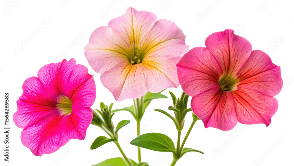 Fototapeta premium petunia flowers isolated on a transparent background