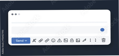 Email message compose window with send button and formatting icons vector