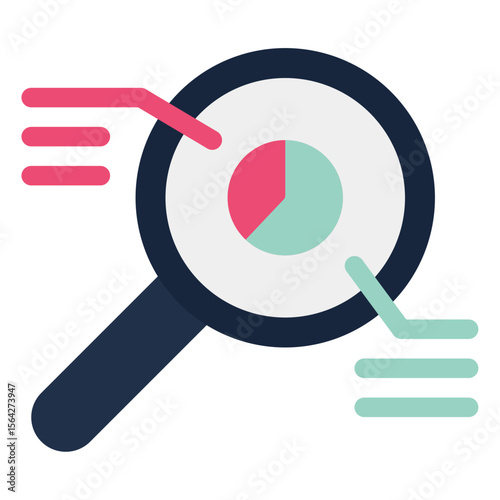 magnifying glass with pie chart icon