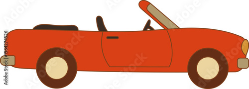 car for Summer items hand drawn illustration