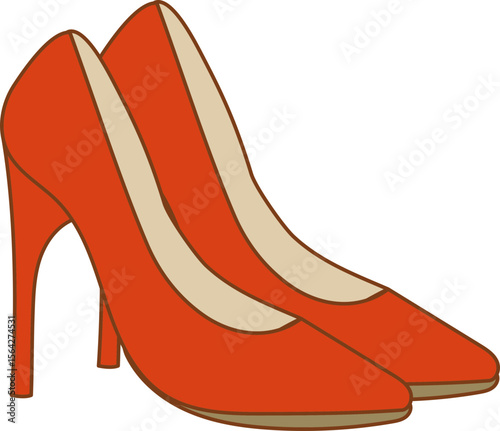woman shoe Summer items hand drawn illustration