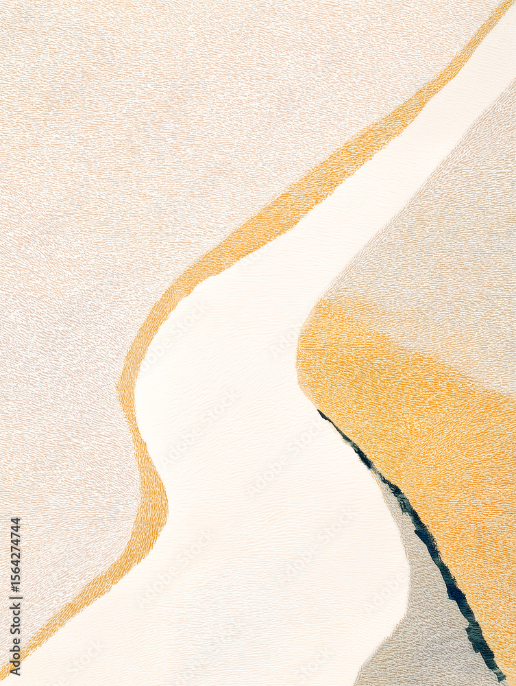 Obraz premium 抽象的な曲線のミニマルアート背景