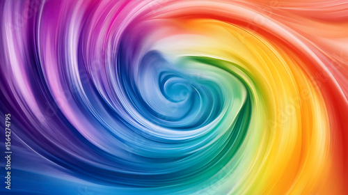 A colorful swirl of paint with a rainbow of colors. The swirl is very dynamic and full of energy