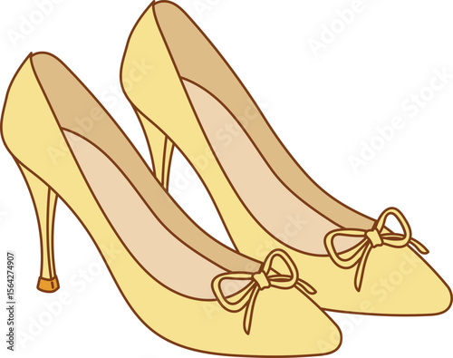 woman shoe Summer items hand drawn illustration