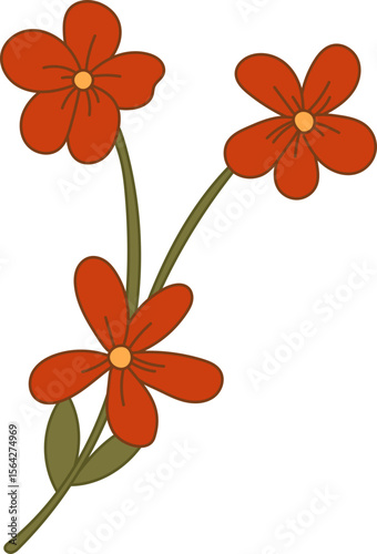 Summer Flower items hand drawn illustration