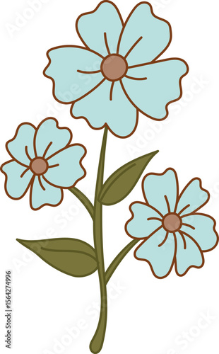 Summer Flower items hand drawn illustration
