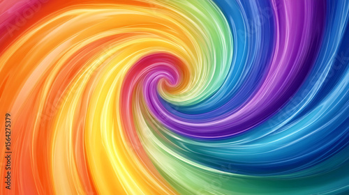 A colorful swirl of paint with a rainbow of colors. The swirl is very dynamic and full of energy