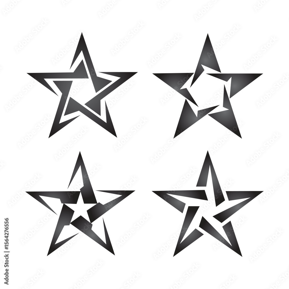 Fototapeta premium Gradient Black Star Logo Vector Illustration