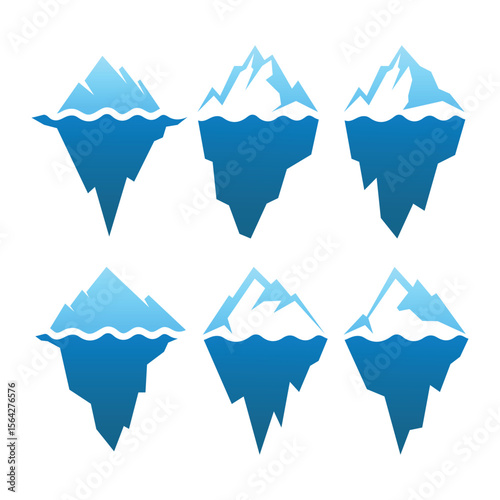 Gradient Ice Berg Logo Vector Illustration