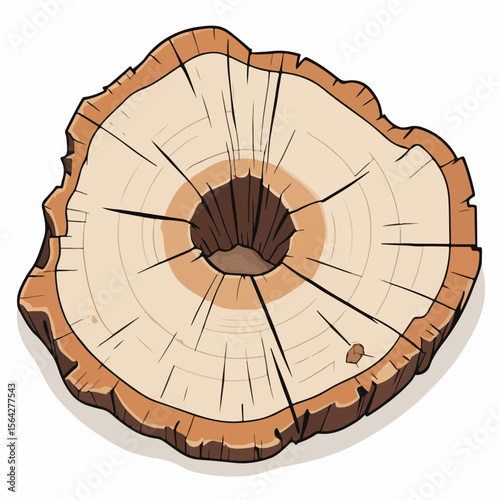 Tree Stump with Age Rings Vector