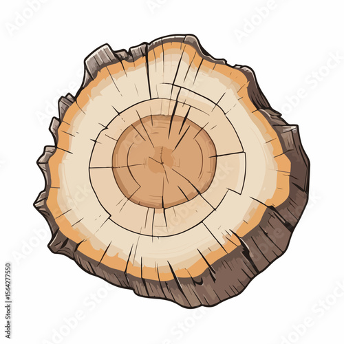 Symbol of Deforestation Flat Illustration