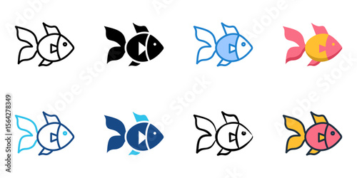 Goldfish icon set multiple style collection 
