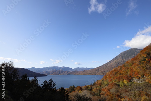 Lake Chuzenji and Mount Nantai in Autumn, Nikko, Japan