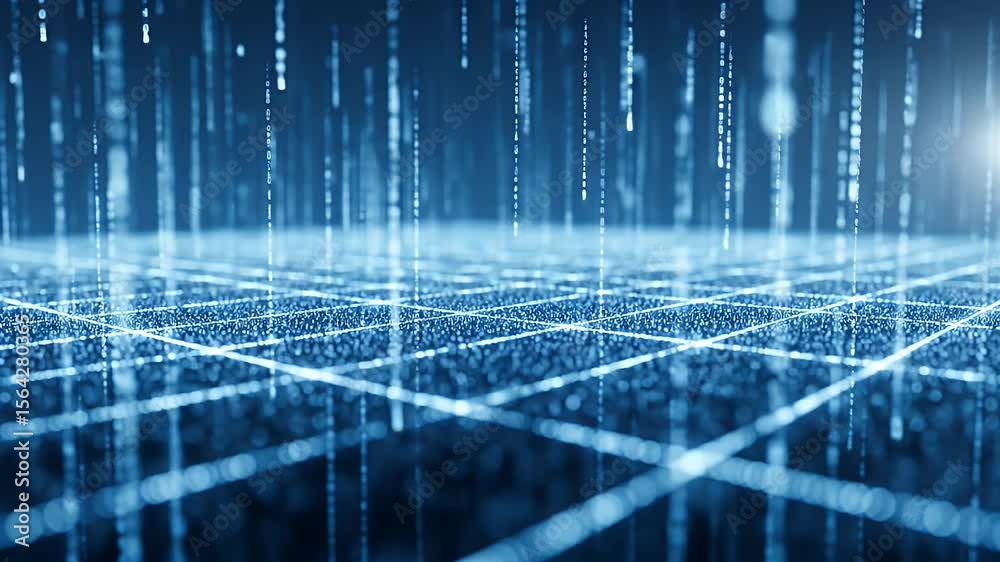 Abstract digital data network blue technology background illustration