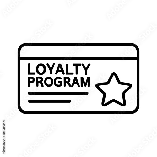 A simple black line drawing of a loyalty program card.