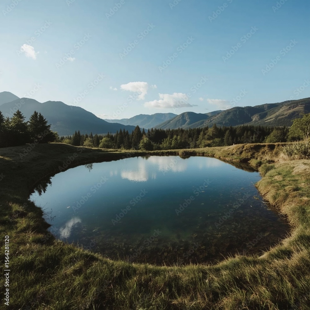 Fototapeta premium lake and mountains