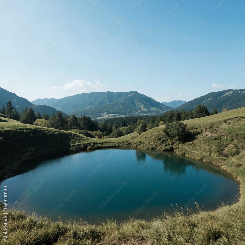 Fototapeta premium lake and mountains