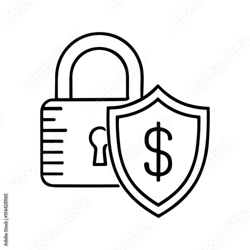 A padlock and shield icon representing financial security and protection.