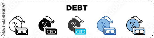 Debt Icon Pack Line Glyph