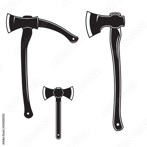 Classic axe ornament set for woodworking forestry and outdoor adventure design