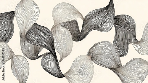 Abstract design of interwoven flowing lines.