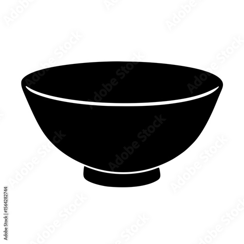 Silhouette of a Bowl Isolated on White Background