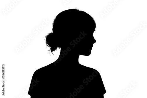 Silhouette of a woman against a white background