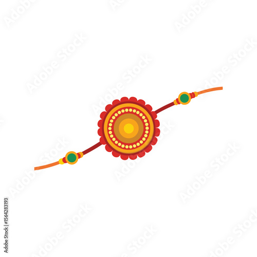 Vibrant Colorful Rakhi Bracelet Vector - Indian Festival Celebration Symbol