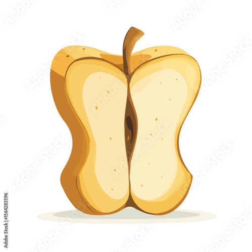 My Simple flat 2D illustration of a icon apple core  isolated on a white background, vector 2D design, icon, flat 2d illustration art, My vector design, EPS