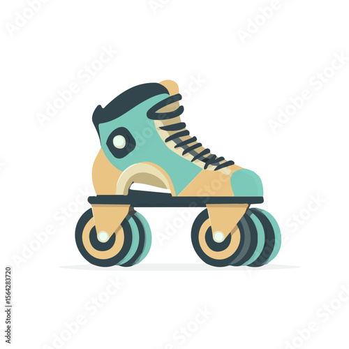 My Simple flat 2D illustration of a icon roller skate isolated on a white background, vector 2D design, icon, flat 2d illustration art, My vector design