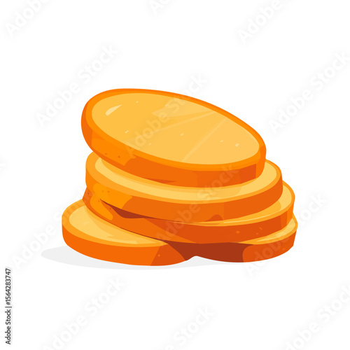 My Simple flat 2D illustration of a icon sliced carrot isolated on a white background, vector 2D design, icon, flat 2d illustration art, My vector design