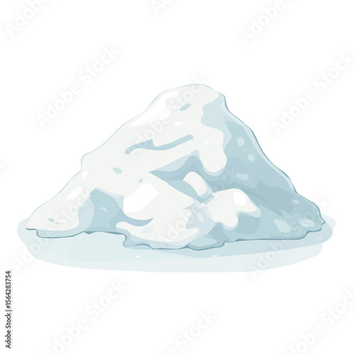 My Simple flat 2D illustration of a icon snow pile isolated on a white background, vector 2D design, icon, flat 2d illustration art, My vector design
